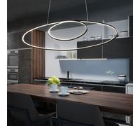 Suspension LED dimmable hauteur réglable lumière salle à manger table lampe salle à manger suspension lumière noir, métal, 1x LED 35W 3700Lm blanc chaud, LxlxH 110x10x150 cm