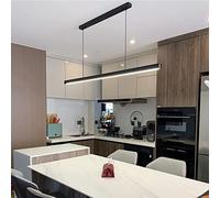 Suspension LED dimmable noir suspensions modernes avec télécommande suspension design linéaire réglable en hauteur lustre lampe pour table à manger salle à manger bureau cuisine lampe (L100cm/40W)