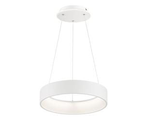 Suspension LED, dimmable, réglable en hauteur, lampe de table à manger suspendue, anneau de lampe suspendue moderne à LED, blanc, métal, 31,5W 2500Lm blanc chaud, DxH 45x150 cm, Wofi 11489