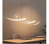 Suspension LED double barres ondulées 110 cm - Galba