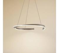 Suspension LED Eloura Lucande, gris, Salon / Salle à manger, Métal, Moderne