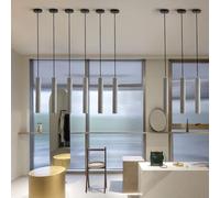 Suspension LED en béton et Ciment, Tube Rond créatif, luminaire décoratif pour Couloir, Balcon, Cuisine, îlot Central (50 cm)