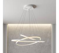 Suspension LED Ezana Lucande, dimmable, blanc, Salon / Salle à manger, Métal, Moderne