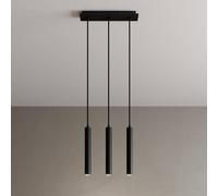 Suspension LED Franka Arcchio, noir, Salon / Salle à manger, Aluminium, Moderne