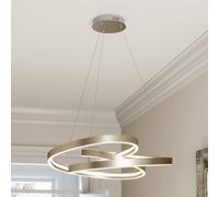 Suspension LED Gunbritt Lucande, dimmable, gris, Salon / Salle à manger, Aluminium, Moderne