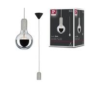 Suspension Led Jano E27 Max60w Béton/Plastique Gris/Noir 230v