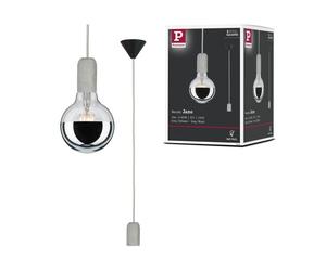 Suspension Led Jano E27 Max60w Béton/Plastique Gris/Noir 230v