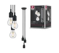 Suspension Led Ketil E27 Max3x60w Silicone/Plastique Noir 230v Sans Ampoul