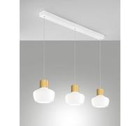 Suspension LED Kino 36 W 3900 lm 3000 K, dimmable, structure en métal et verre borosilicate blanc - IP20 Classe 1
