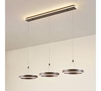 Suspension LED Kolo Lucande, dimmable, marron, Salon / Salle à manger, Moderne