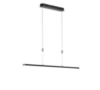 Suspension LED Lampe à suspendre Table de salle à manger Touchdimmer CCT Réglable en hauteur noir, métal, 1x LED 25W 2800mm 2700-3350-4000K, LxlxH 85x8x100-160 cm