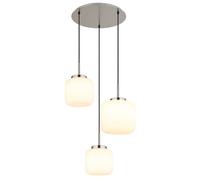 Suspension LED, lampe de chambre à 3 ampoules, verre blanc, H 130 cm