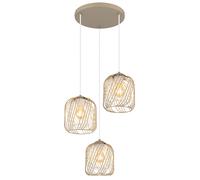 Lampe à Suspension LED Beige 3 Lumières Globo H 150 cm Plafonnier