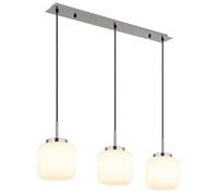 Suspension LED, lampe de salle à manger couleur champagne, verre, H 130 cm