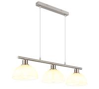Suspension LED Globo 3 lumières, hauteur réglable, métal argent H120 cm