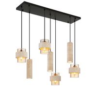 Suspension LED, lampe de salle à manger, réglable en hauteur, noire, H 130 cm