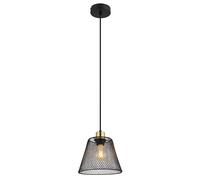 Suspension LED, lampe de salle à manger, structure grillagée en métal noir, H 120 cm