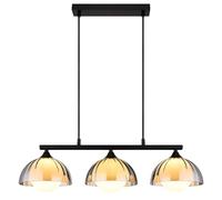 Suspension LED, lampe de salle à manger, verre fumé noir, H 120 cm