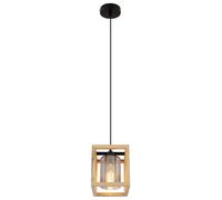 Suspension LED Lampe de salon Plafonnier, métal verre MDF fumé brun foncé, hauteur adaptable, 1x E27 filament LED blanc chaud, H 120 cm