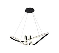Suspension LED lampe suspendue plafonnier aluminium noir 360° H 100 cm
