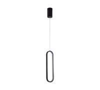Suspension LED lampe suspendue plafonnier métal noir 3000K H 153 cm
