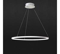 Suspension LED Luminaire Plafonnier Rond Moderne Éclairage Intérieur Lustre Lampe Contemporaine (Lumière Blanche, 1 Anneau Blanc 80cm) Comfortable Anniversary