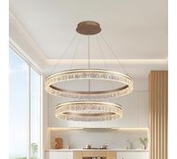 Suspension LED, Lustre Moderne Effet Glacier, Corps de Lampe en Acrylique doré, Grande Taille, idéale pour Salon, Restaurant ou Cuisine, intensité Variable, Suspension pour Plafond
