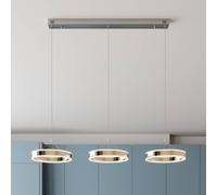 Suspension LED Lyani Lucande, dimmable, argenté, Salon / Salle à manger, Métal, Moderne