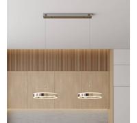 Suspension LED Lyani Lucande, dimmable, argenté, Salon / Salle à manger, Métal, Moderne