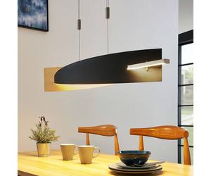 Suspension LED Marija Lucande, dimmable, noir, Salon / Salle à manger, Métal, Moderne