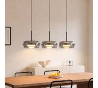 Suspension LED Martis Lucande, dimmable, noir, Salon / Salle à manger, Verre, Moderne