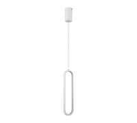 Suspension LED métal blanc 1 ampoule 4000K H 153 cm