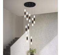 Suspension LED Moderne à Long Tube, pivotante, pour escalier, éclairage réglable, Grande Lampe Suspendue de Style Nordique, 12 têtes