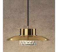 Suspension LED moderne avec abat-jour en laiton 5 W cuivre décoratif élégant abat-jour en acrylique pour table de nuit et décoration d'intérieur, idéal pour le salon et la chambre à coucher.