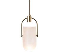 Suspension LED moderne nordique en verre, petite lampe créative pour salon, idéale pour fenêtre, restaurant, bar, réception, hôtel, table de chevet ou chambre - Abat-jour blanc laiteux 18 x 47 cm