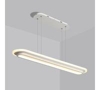 Suspension LED Moderne pour Table à Manger et Bureau 6000 K Blanc Chaud Lustre de Plafond Design Ovale Longue Bande Lampe Suspendue pour intérieurs contemporains