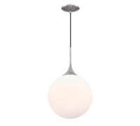 Suspension LED Moretti nickel / verre opale Westinghouse