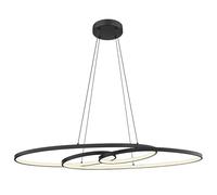 Suspension LED noire Lampe à suspendre Alu Lampe design CCT Lampe de salon Memory, 39W 1880Lm blanc chaud froid, LxlxH 100x36x120 cm