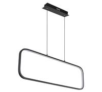 Suspension LED noire mate Lampe de table Suspension de salon, 24W 960lm blanc chaud, LxH 80 x 10 x 120 cm