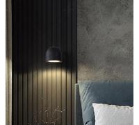 Suspension LED Noire Nordique Moderne en Aluminium pour Chambre à Coucher, lumière Chaude 3 000 K, idéale pour Une Table de Chevet ou Un Salon, Ø 10 x 9 cm
