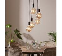 Suspension Led noire ronde 5 sources lumineuses - Markslöjd - Sky