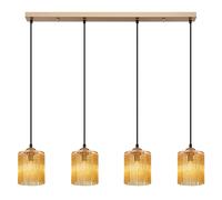 Suspension LED or Lampe de table Suspension lampe de salle à manger ambre, métal acrylique, 4x 6W 700Lm blanc chaud, LxlxH 87x12x133 cm