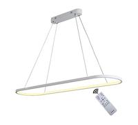 Suspension LED Ovale Lampes de Bureau de Table à Manger, Lampe à Suspension LED Plafonnier Dimmable avec Télécommande, Lustre Filaire Design Anneau Moderne Hauteur Réglable Suspension Lumière