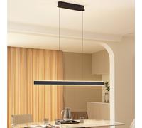 Suspension LED Philine Lucande, dimmable, noir, Salon / Salle à manger, Moderne