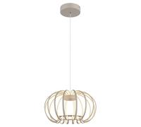 Suspension LED, plafonnier, métal, couleur sable, à intensité variable, H 120 cm