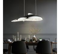 Suspension LED, plafonnier, suspension LED, chrome, acrylique, 1 LED blanc chaud, LxlxH 36x15x120 cm