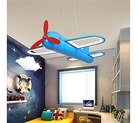 Suspension LED pour Chambre D’Enfants à Hauteur Réglable, Lampe Suspendue pour Enfants D’Avion Art Design, Lumière De Chambre D’Enfant Créative De, Blue White Light, 46CM