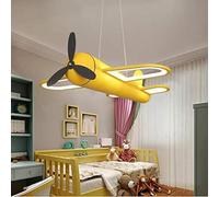Suspension LED pour Chambre D’Enfants à Hauteur Réglable, Lampe Suspendue pour Enfants D’Avion Art Design, Lumière De Chambre D’Enfant Créative De, Yellow White Light, 46CM