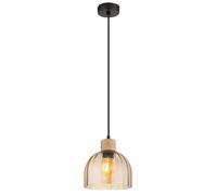 Suspension LED pour cuisine, réglable en hauteur, verre noir, D 20 cm