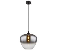 Suspension LED pour salle à manger, aspect fumé, métal noir, H 120 cm